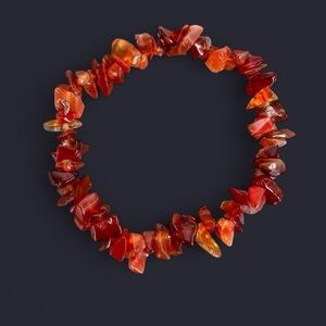 Carnelian Agate Crystal Bead Bracelet